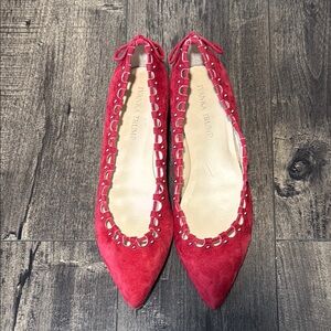 Ivanka Trump Red Studded Women's Flats Size 8.5